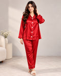 Striped Satin Notch-Collar Pyjama Set