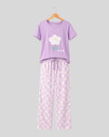Flower Checkered Pajama Set