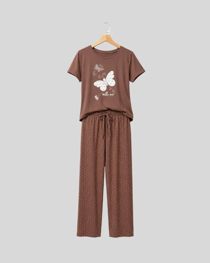 Butterfly Cocoa Pajama Set