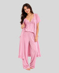 5-Piece Satin Lace Nightwear Set