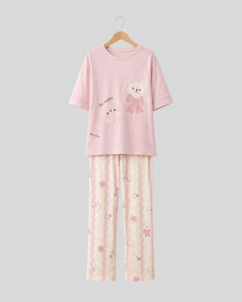 Be Happy Teddy Pajama Set
