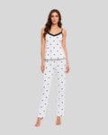 Lace Trim Hearts Cami Pajama Set