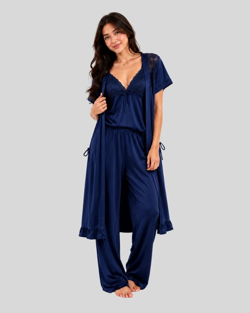 5-Piece Satin Lace Nightwear Set
