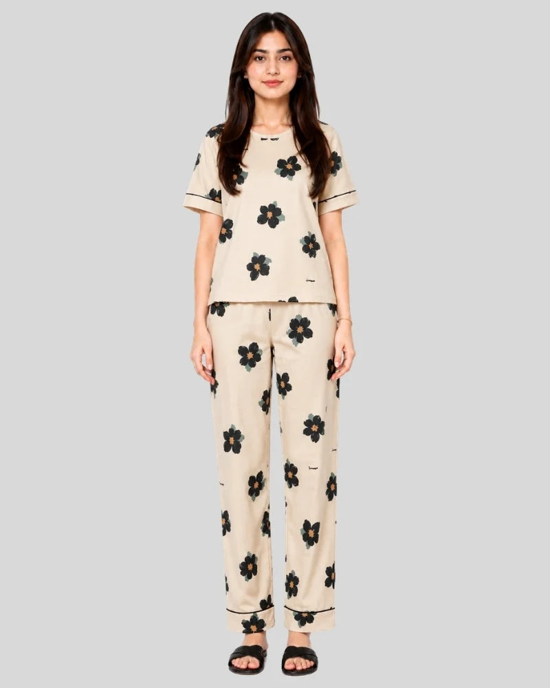 Soft Bloom Printed Night Suit