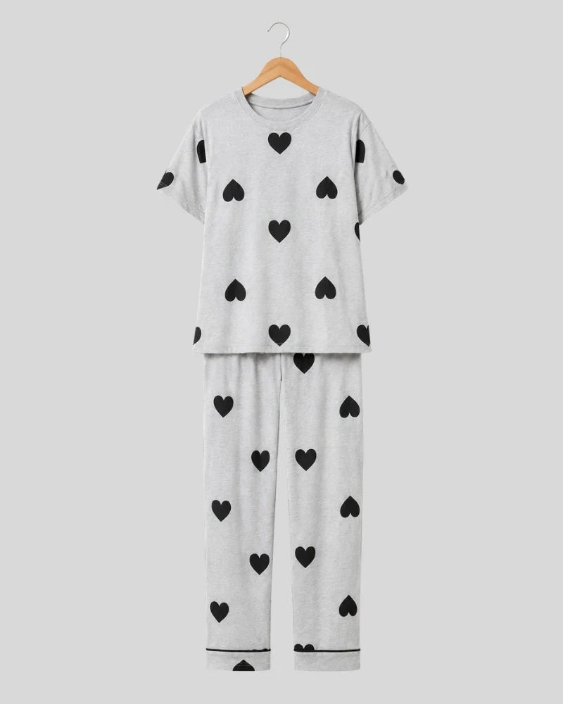 Scattered Hearts Pajama Set