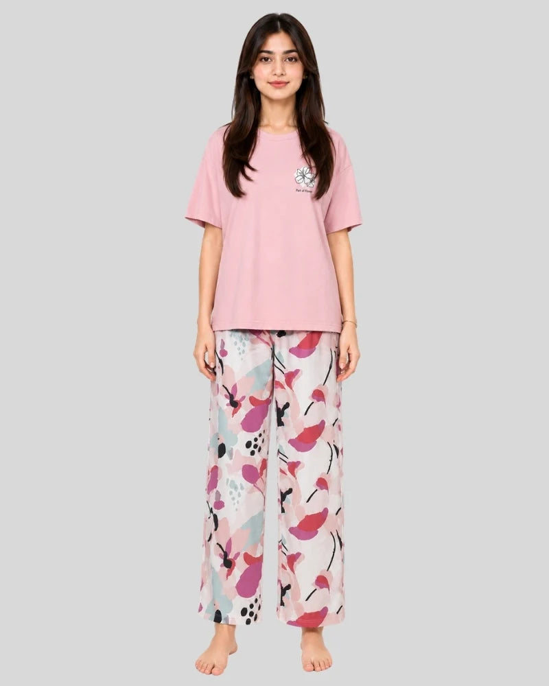 Abstract Floral Pajama Set