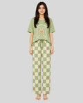 Happy Bunny Checkered Pajama Set