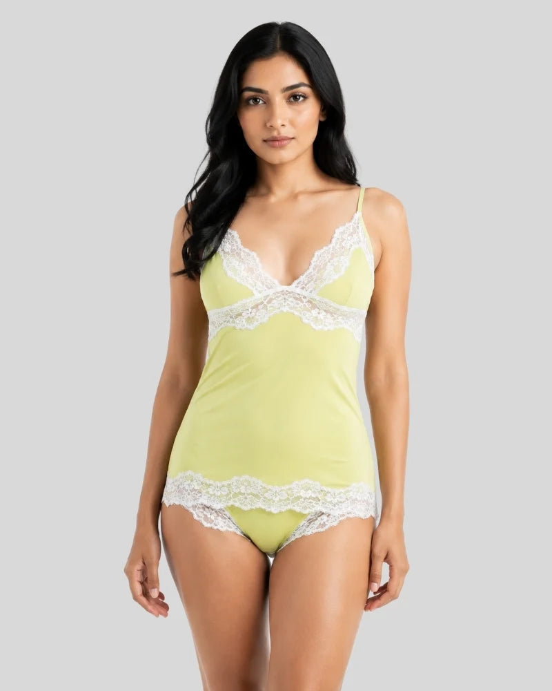 Lace Trim Camisole & Panty Set