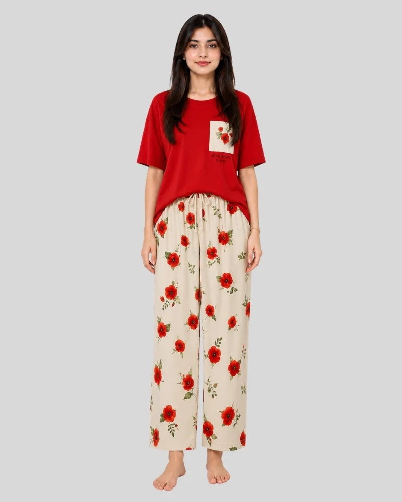 Poppy Bloom Two-Piece Lounge Set