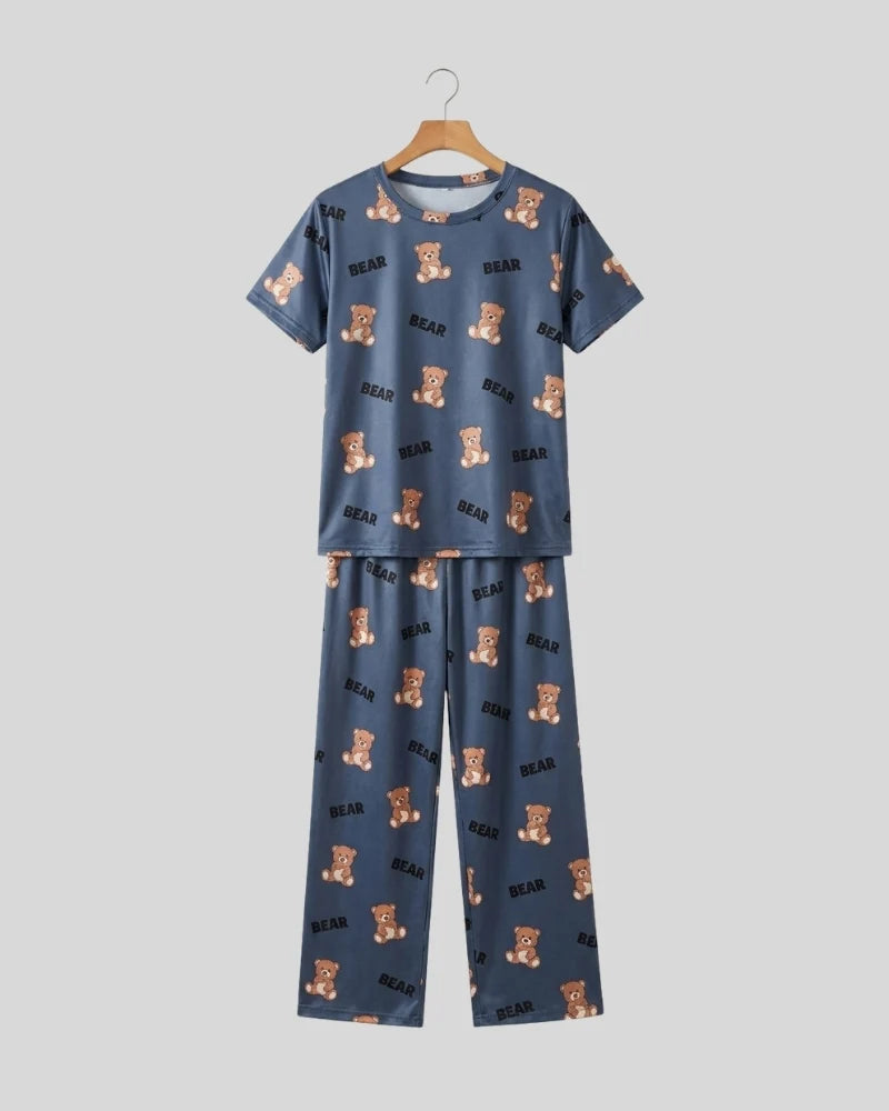Teddy Bear Print Pajama Set