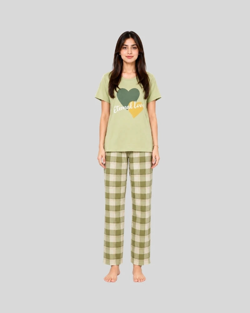 Eternal Love Plaid Pajama Set
