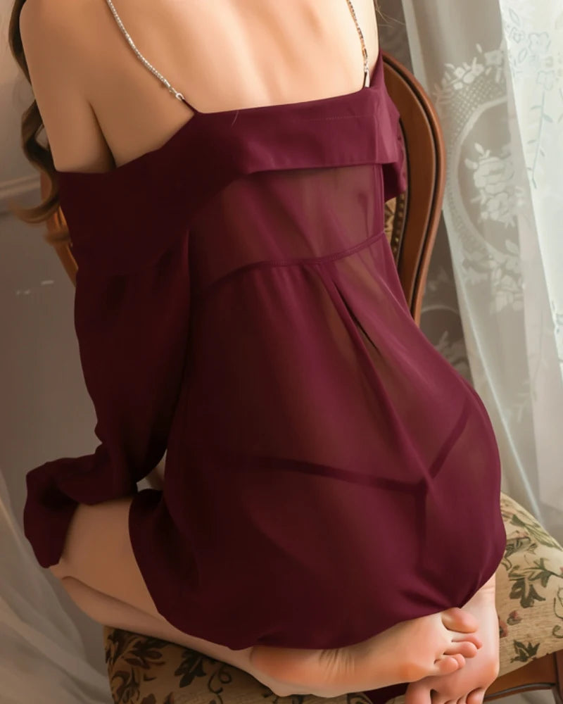 Sheer Button-Down Nightshirt