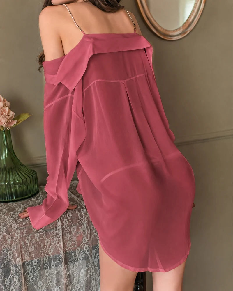Sheer Button-Down Nightshirt